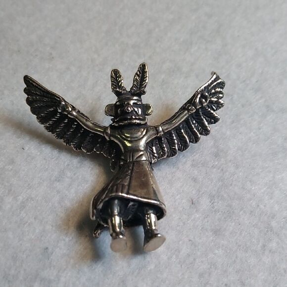Kachina The Eagle Dancer/Thunderbird Silver 925 Native American Pendant - Picture 1 of 7